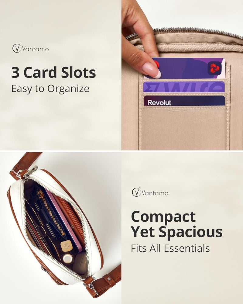 Vantamo Crossbody Bags For Women with Anti-Pickpocket Clip, Premium Purses for Women, Adjustable Strap Handbags & Gift Box - Image 3